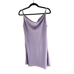 Urban Outfitters Lilac Slip Dress Satin Waterfall Neckline Mini Size M